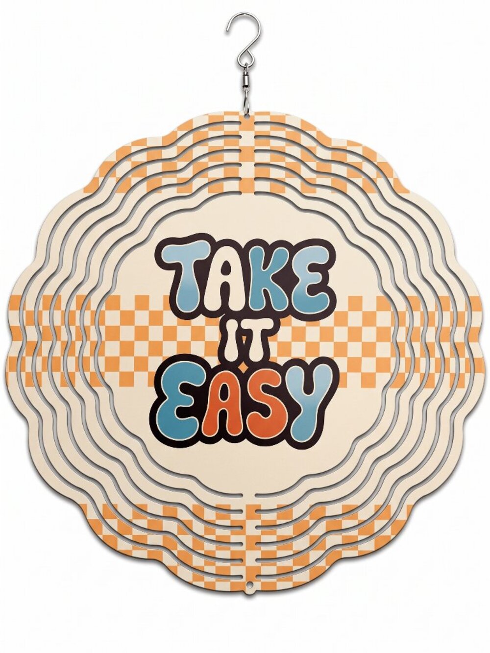 10" Retro Take It Easy Kinetic Wind Spinner - Metal Hanging Garden Yard Decor